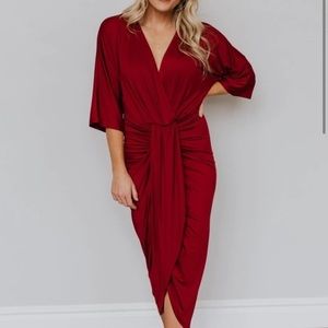 Baltic Born Burgundy Midi Dress